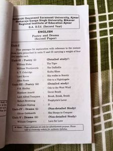 Study King B.A. B.Ed. Second year English Book