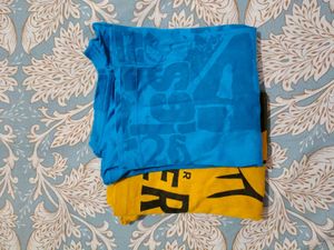 Yellow and blue Graphic T-Shirts set of 2