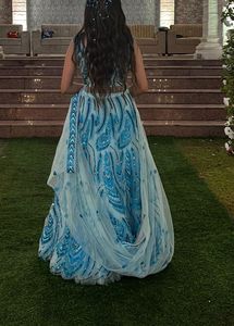 Stunning Blue Peacock Feather Lehenga Choli