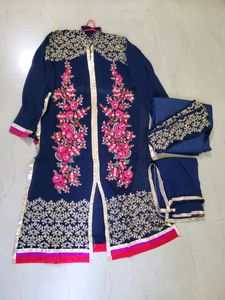 Unique Design Semi-stitched EMBROIDERED suit With Stones Work