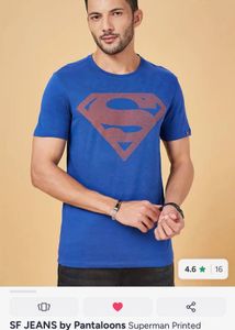 Men's Blue Superman Print T-Shirt