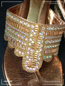 Embellished pure Gold Sandals