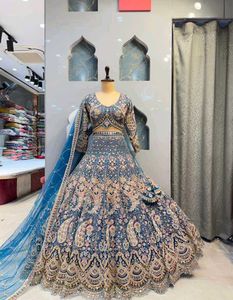 Exquisite Blue Embroidered Lehenga Choli