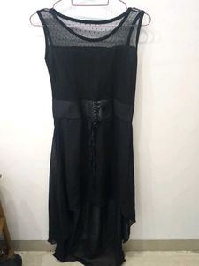 Chic Black Dress Front Short, Back Long