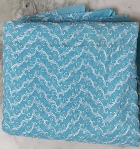 Unstchd Light Blue Chikankari suit piece