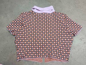 Retro Geometric Print Button-Up Top