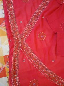 Beautiful rose pink Embroidered Saree🩷