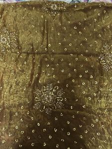 Beautiful Sequined Brown Saree