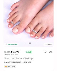 Pure 925 Silver Toe Rings
