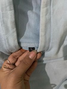 Light Blue Hoodie with Graphic Sleeve