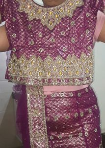 Magenta Color Lehenga with dupptta and blou