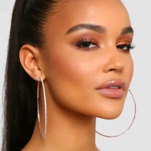 Sparkling Rhinestone Hoop Earrings | baddie look