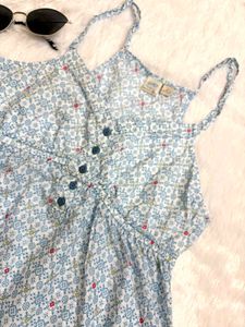 Boho Blue Floral Top