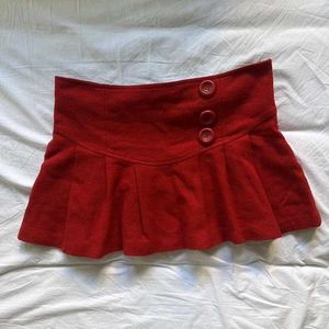 y2k Chic Red Pleated Mini Skirt
