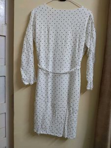White Polka Dot Midi Dress