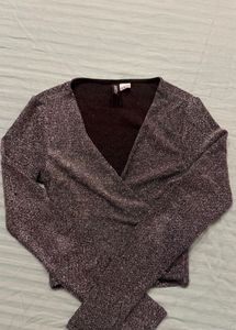 midnight shimmer wrap top