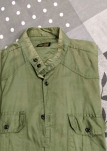 Olive Green Button-Up Shirt