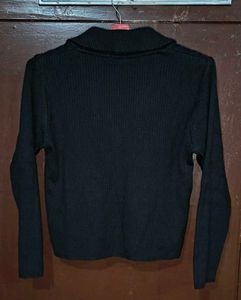 Classic Black Knit Cardigan Sweater