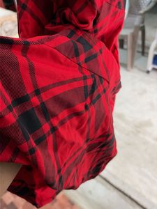 Red &amp; Black Plaid Maxi Skirt