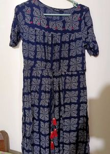 Boho Chic Indigo Printed Maxi Dress