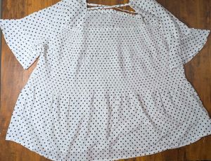 Polka Dot Off-Shoulder Smocked Top