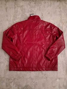plus size Red Faux Leather Jacket