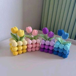 Crochet tulip flower with cute pot