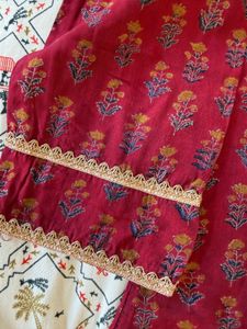 Maroon Silk Blend Ethnic Kurti
