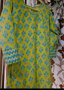 Green Printed Kurta Set with Trousers