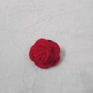 Red Crochet Rose Hair Clip