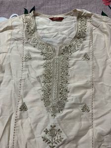 Cream classy kurta