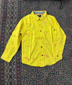 Boys Yellow Graphic Print Shirt