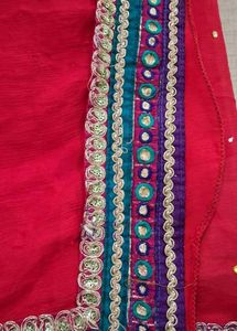 Red Embellished Saree