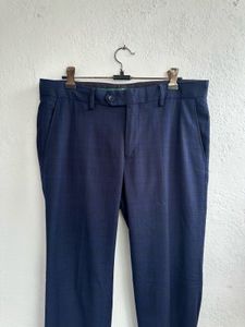 Men's Blue Checkered Dress Pants