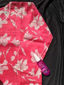 Floral Print Pink Kurta