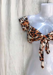 Leopard Print Off-Shoulder Bikini Top