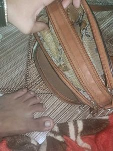 Vintage Brown Leather Crossbody Bag