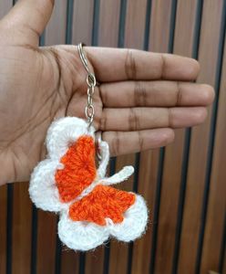 Crocheted Butterfly Keychain