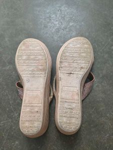 Sparkly Rose Gold Flat Sandals
