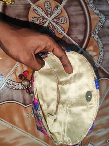 Embroidered Clutch with Pearl Strap