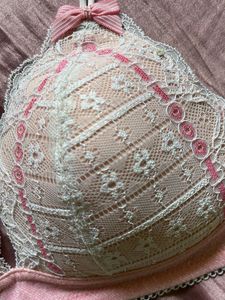 cute Lace Trimmed Pink Bra