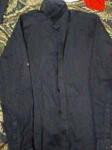 Men's Dark Button-Up Shirt