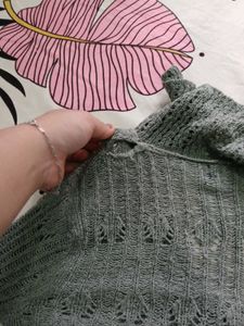 Rib Knit Hollow Out Cardigan Curve &amp; Plus