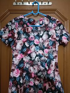 Floral Print Short Sleeve Dress