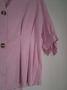 Pink Blouse with Bow Sleeves