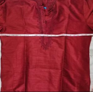 Only Upper Kurta Dark Red Colour