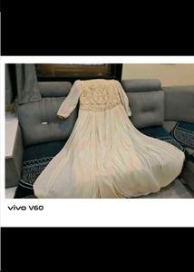 Elegant Off-White Embellished Gown