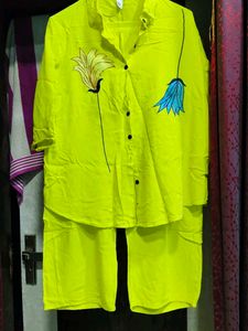 Vibrant Yellow Embroidery cord set