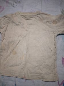 New Born Baby Tshirt, Cream Colour,Unisex