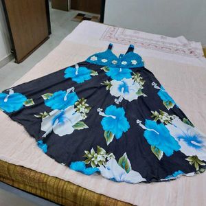 Floral Print Crochet Dress